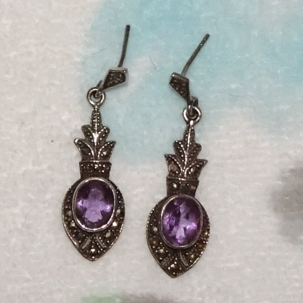 Amethyst earrings. Vintage.